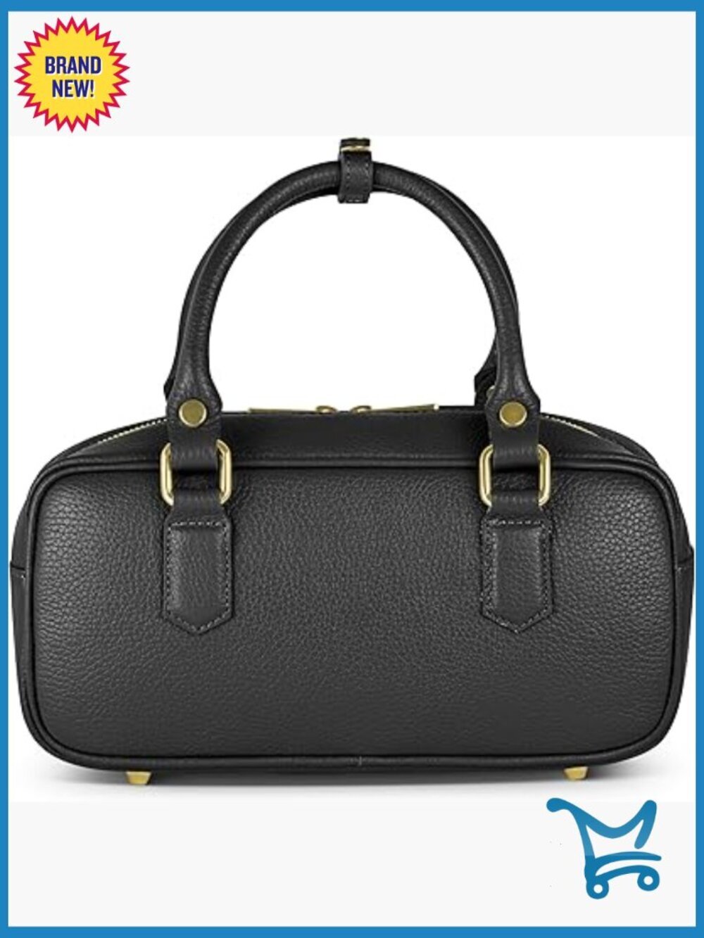 Italian Leather Top-Handle Crossbody Bag Structured Mini Purse